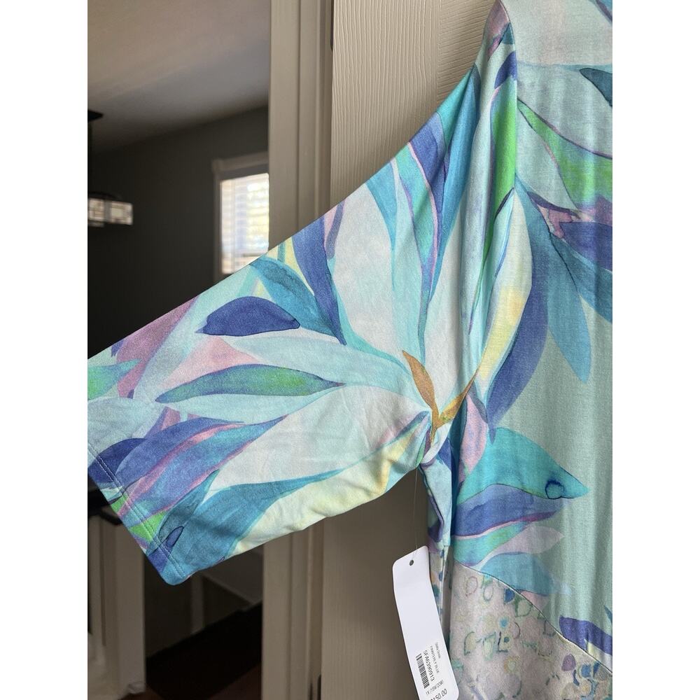 SOFT SURROUNDINGS Stella Painterly Blue Floral Maxi Dress Sz 1X 18W/20W NWT - Picture 4 of 10